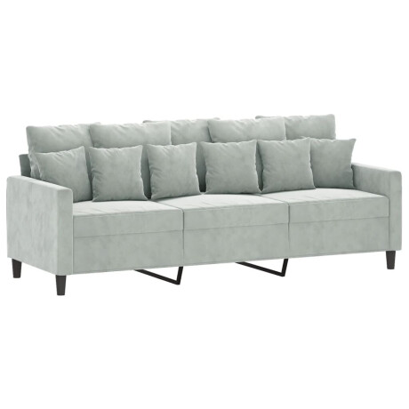 vidaXL 4-delige Loungeset met kussens fluweel lichtgrijs afbeelding3 - 1