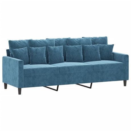 vidaXL 4-delige Loungeset met kussens fluweel blauw afbeelding3 - 1