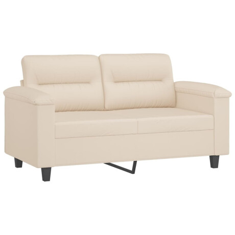 vidaXL 3-delige Loungeset met kussens microvezelstof beige afbeelding3 - 1
