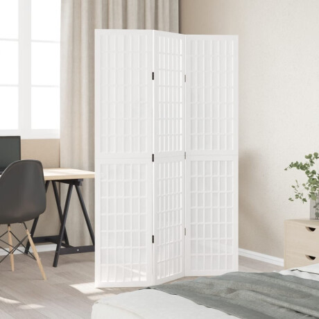 vidaXL Kamerscherm met 3 panelen massief paulowniahout wit afbeelding3 - 1