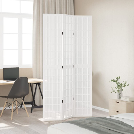 vidaXL Kamerscherm met 3 panelen massief paulowniahout wit afbeelding3 - 1