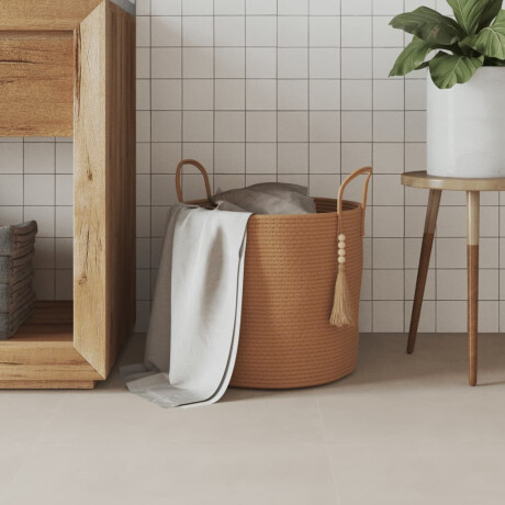 vidaXL Opbergmand Ø 40x35 cm katoen bruin afbeelding3 - 1