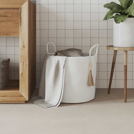 vidaXL Opbergmand Ø 40x35 cm katoen wit afbeelding3 - 1