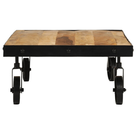 vidaXL Salontafel met wieltjes 100x55x26 cm massief mangohout afbeelding3 - 1