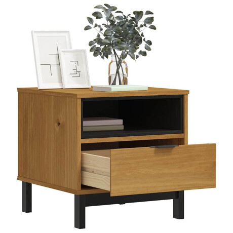 vidaXL Bijzettafel FLAM 50x50x50 cm massief grenenhout afbeelding3 - 1