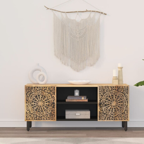 vidaXL Tv-meubel 105x33x46cm massief mangohout afbeelding3 - 1