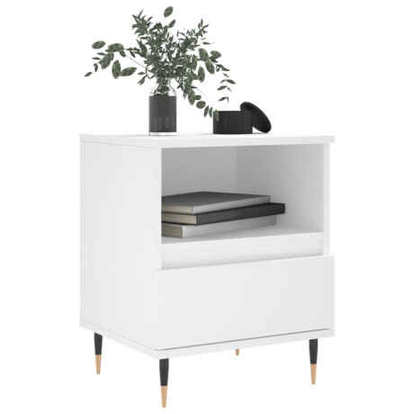 vidaXL Nachtkastje 40x35x50 cm bewerkt hout wit afbeelding3 - 1