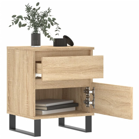 vidaXL Nachtkastje 40x35x50 cm bewerkt hout sonoma eikenkleurig afbeelding3 - 1