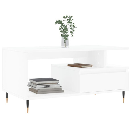 vidaXL Salontafel 90x49x45 cm bewerkt hout wit afbeelding3 - 1