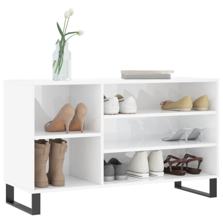vidaXL Schoenenkast 102x36x60 cm bewerkt hout hoogglans wit afbeelding3 - 1