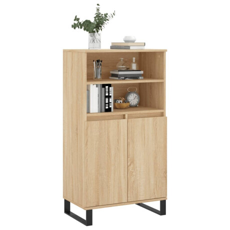vidaXL Hoge kast 60x36x110 cm bewerkt hout sonoma eikenkleurig afbeelding3 - 1