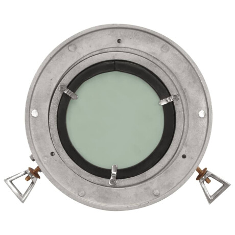 vidaXL Wandspiegel patrijspoort Ø23 cm aluminium en glas afbeelding3 - 1