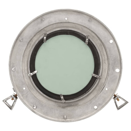 vidaXL Wandspiegel patrijspoort Ø30 cm aluminium en glas afbeelding3 - 1