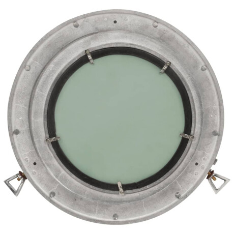vidaXL Wandspiegel patrijspoort Ø38 cm aluminium en glas afbeelding3 - 1