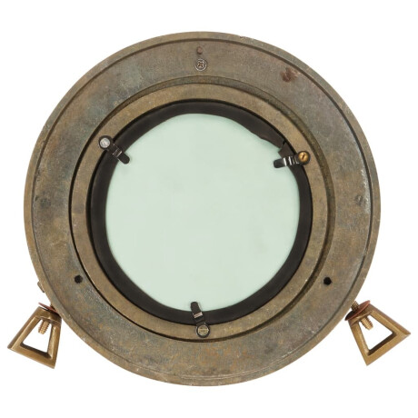 vidaXL Wandspiegel patrijspoort Ø23 cm aluminium en glas afbeelding3 - 1