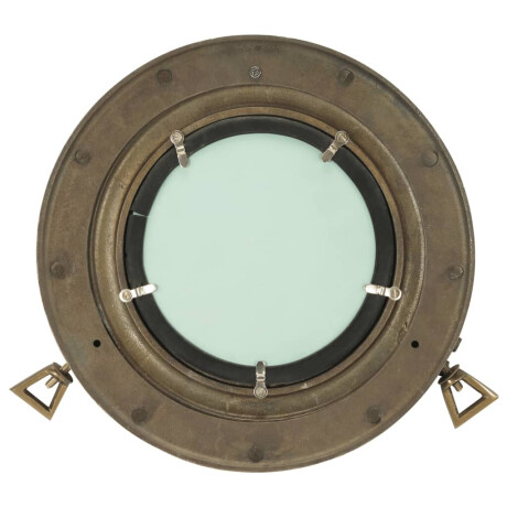 vidaXL Wandspiegel patrijspoort Ø30 cm aluminium en glas afbeelding3 - 1