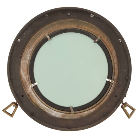 vidaXL Wandspiegel patrijspoort Ø38 cm aluminium en glas afbeelding3 - 1