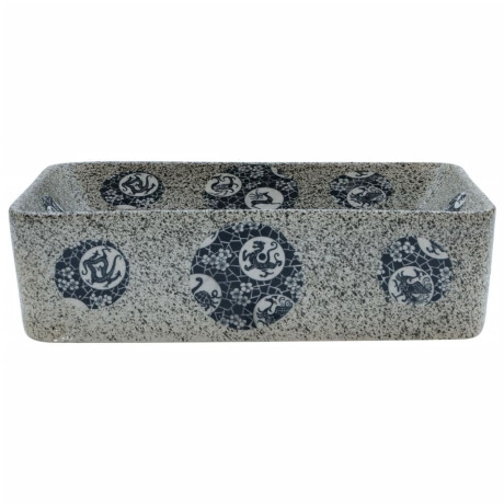 vidaXL Opzetwasbak rechthoekig 46x35,5x13 cm keramiek meerkleurig afbeelding3 - 1