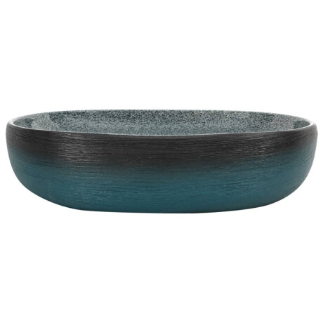vidaXL Opzetwasbak ovaal 59x40x14 cm keramiek turquoise afbeelding3 - 1