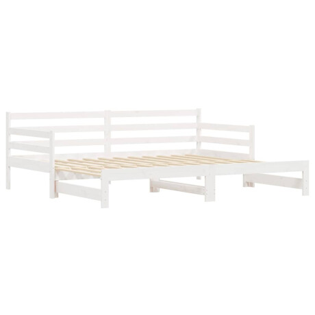 vidaXL Slaapbank met onderschuifbed 90x200 cm massief grenenhout wit afbeelding3 - 1
