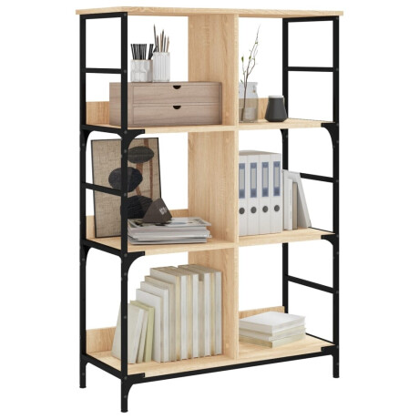 vidaXL Boekenrek 78,5x33x117,5 cm bewerkt hout sonoma eikenkleurig afbeelding3 - 1