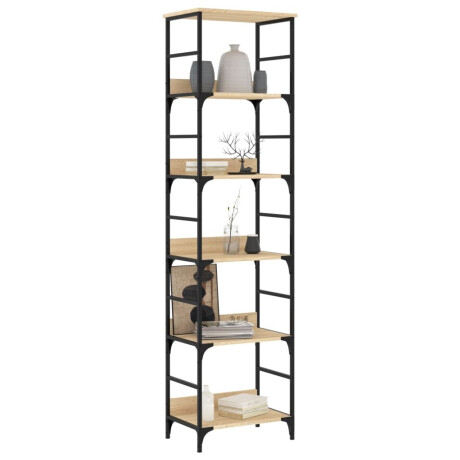 vidaXL Boekenkast Sonoma Eiken 50x33x188,5 cm Bewerkt Hout afbeelding3 - 1