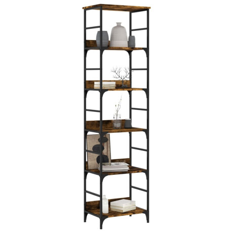 vidaXL Boekenrek 50x33x188,5 cm bewerkt hout gerookt eikenkleurig afbeelding3 - 1