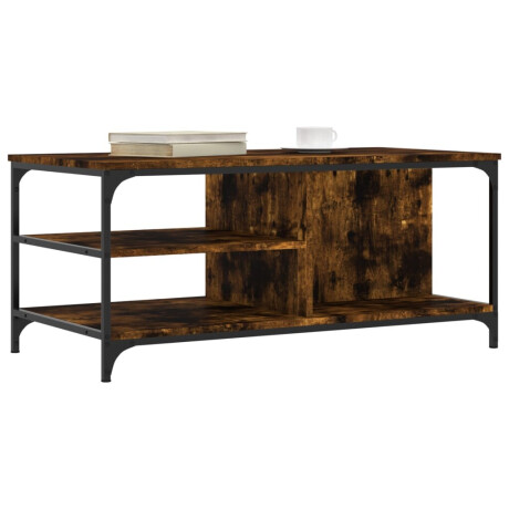 vidaXL Salontafel 100x50x45 cm bewerkt hout gerookt eikenkleurig afbeelding3 - 1