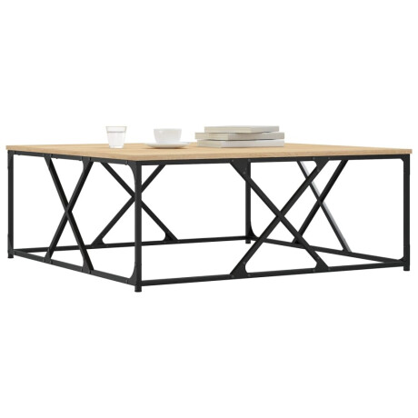 vidaXL Salontafel 100x100x40 cm bewerkt hout sonoma eikenkleurig afbeelding3 - 1