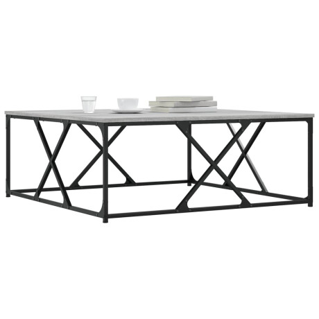 vidaXL Salontafel 100x100x40 cm bewerkt hout grijs sonoma eikenkleurig afbeelding3 - 1