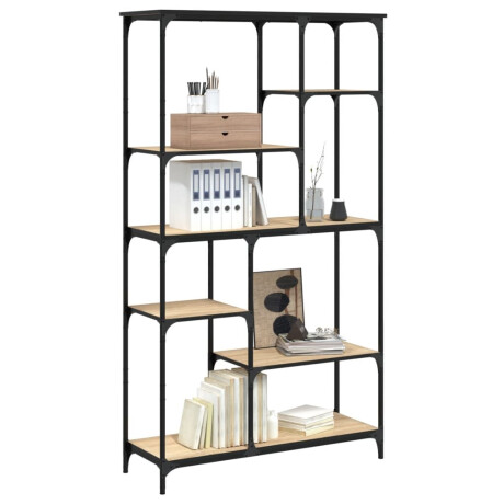 vidaXL Boekenrek 99x35,5x176 cm bewerkt hout en staal sonoma eiken afbeelding3 - 1