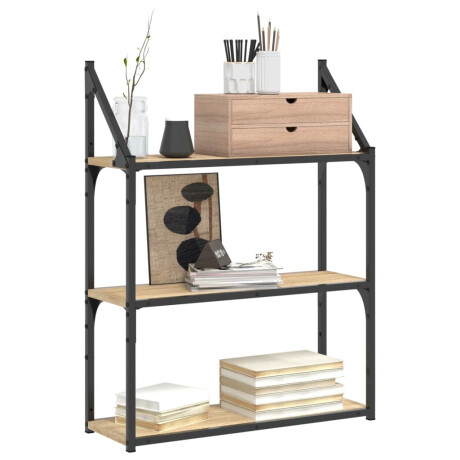 vidaXL Wandrek 3-laags 60x21x78,5 cm bewerkt hout sonoma eikenkleurig afbeelding3 - 1