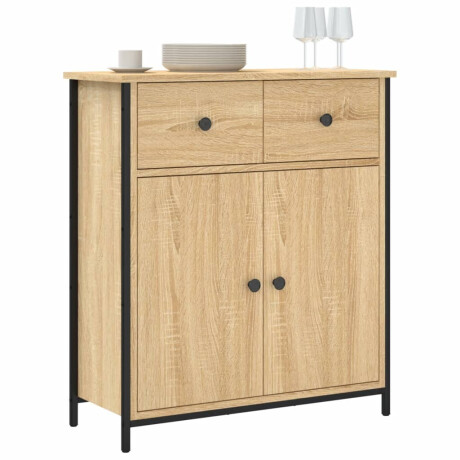 vidaXL Dressoir 70x30x80 cm bewerkt hout sonoma eikenkleurig afbeelding3 - 1