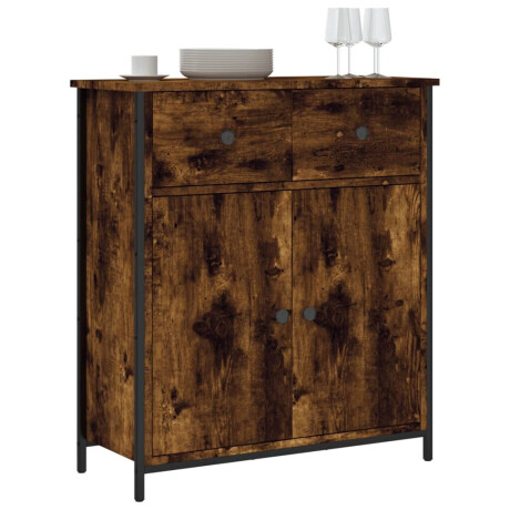 vidaXL Dressoir 70x30x80 cm bewerkt hout gerookt eikenkleurig afbeelding3 - 1