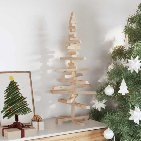 vidaXL | Houten kerstboom | natuurlijk 90 cm Massief grenenhout afbeelding3 - 1