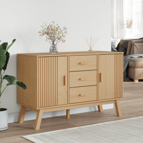 vidaXL Dressoir OLDEN 114x43x73,5 cm massief grenenhout bruin afbeelding3 - 1