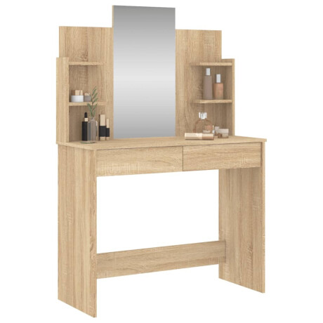 vidaXL Kaptafel met spiegel 96x39x142 cm sonoma eikenkleurig afbeelding3 - 1