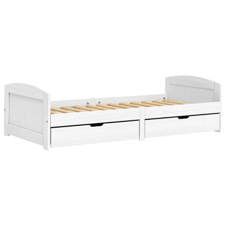vidaXL Slaapbank met 2 lades IRUN 90x200 cm massief grenenhout wit afbeelding3 - 1