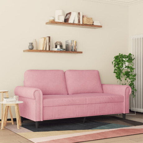 vidaXL Tweezitsbank 140 cm fluweel roze afbeelding3 - 1