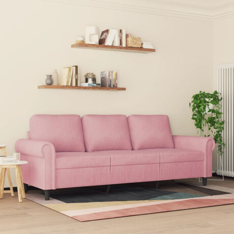 vidaXL Driezitsbank 180 cm fluweel roze afbeelding3 - 1
