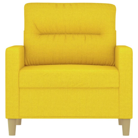vidaXL Fauteuil 60 cm stof lichtgeel afbeelding3 - 1