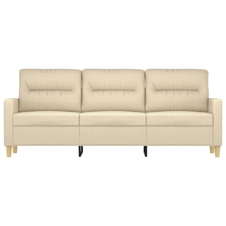 vidaXL Driezitsbank 180 cm stof crèmekleurig afbeelding3 - 1