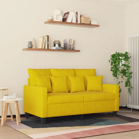 vidaXL Tweezitsbank 120 cm fluweel geel afbeelding3 - 1