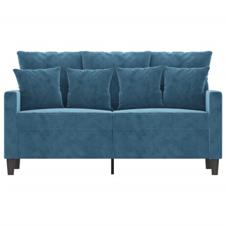 vidaXL Tweezitsbank 120 cm fluweel blauw afbeelding3 - 1