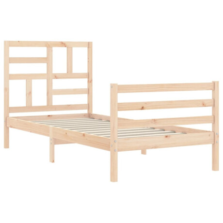 vidaXL Bedframe met hoofdbord massief hout 100x200 cm afbeelding3 - 1