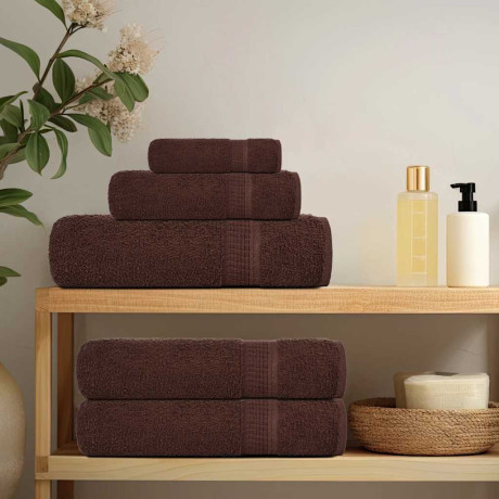 vidaXL Douchehanddoeken 2 st 70x140 cm 360 g/m² 100% katoen bruin afbeelding3 - 1