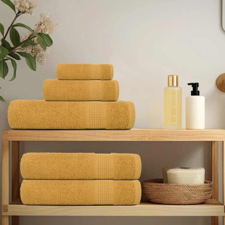 vidaXL 12-delige Handdoekenset 360 g/m² 100% katoen goudkleurig afbeelding3 - 1