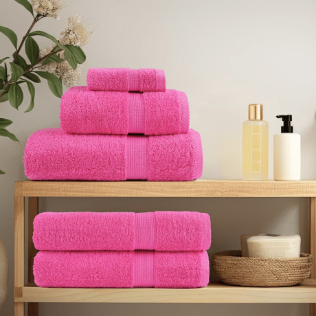 vidaXL 6-delige Handdoekenset SOLUND 600 g/m² roze afbeelding3 - 1