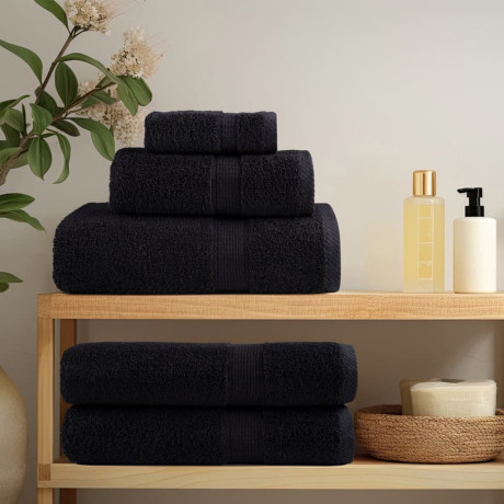 vidaXL 12-delige Handdoekenset SOLUND 600 g/m² zwart afbeelding3 - 1