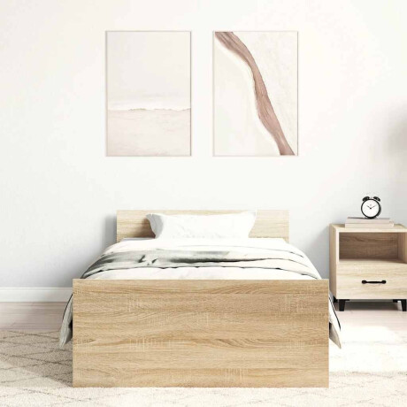 vidaXL Bedframe zonder matras hout sonoma eikenkleurig 90x190 cm afbeelding3 - 1
